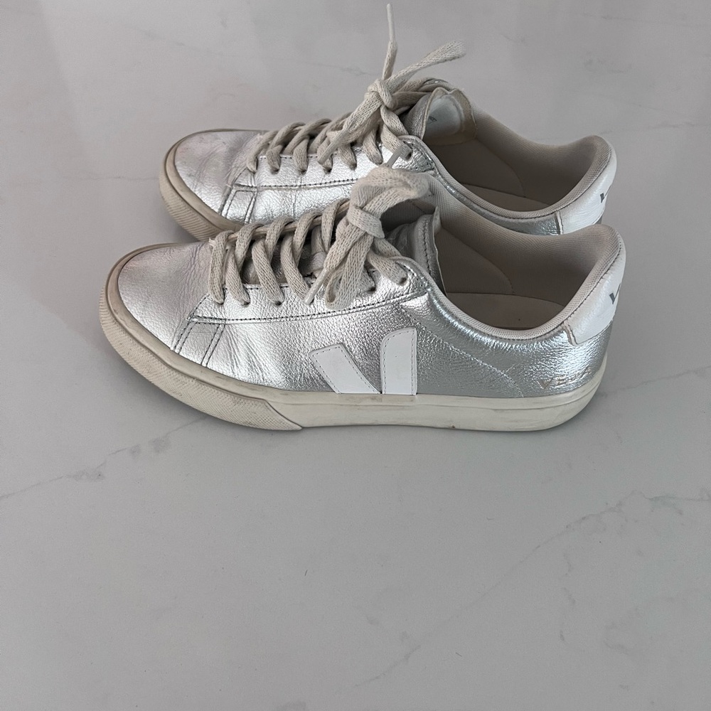 Veja Silver Women's Campo Sneakers - Picture 4 of 5